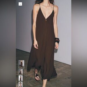 132. Zara Brown Maxi Dress